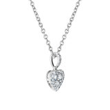 0.31ctw Round Brilliant Cut Diamond Heart Halo Pendant,18ct White Gold