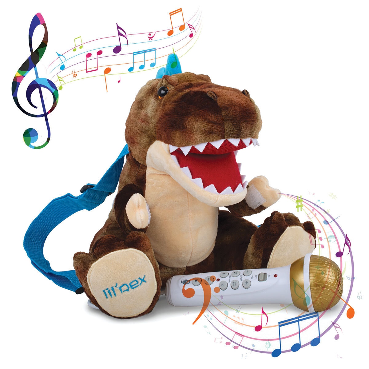 Plush Toy Sing Along, Trex Karaoke Backpack with Microphone and Speaker (3+ Years)