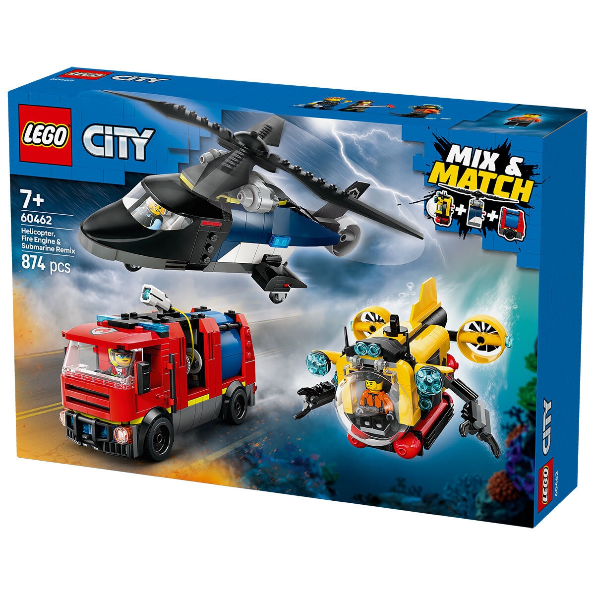 LEGO City Helicopter, Fire Engine & Submarine Remix - Model 60462 (7+ Years)