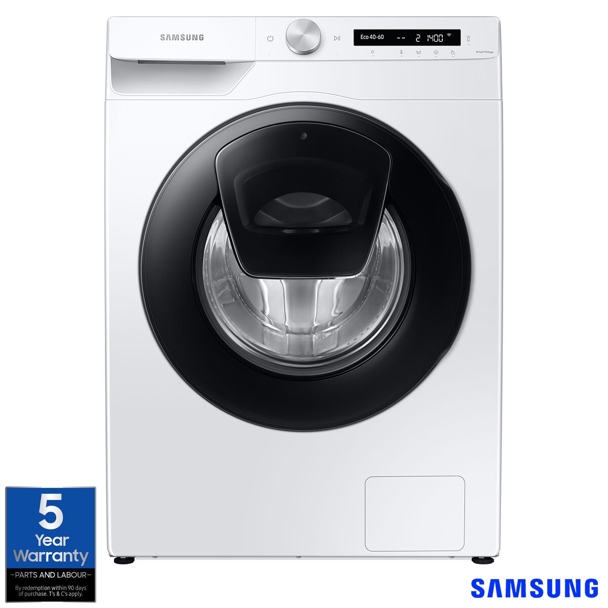 Samsung Series 5+ AddWash™ WW90T554DAW/S1, 9kg, 1400rpm, Washing Machine, A Rated In White