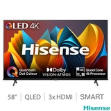 Hisense 58E7NQTUK 58 Inch QLED 4K UHD Freely Smart TV