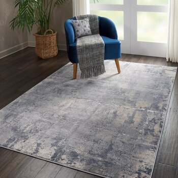 Rustic Textures Faded Blue Rug in 3 Sizes Rustic Textures Faded Blue Rug in 3 Sizes