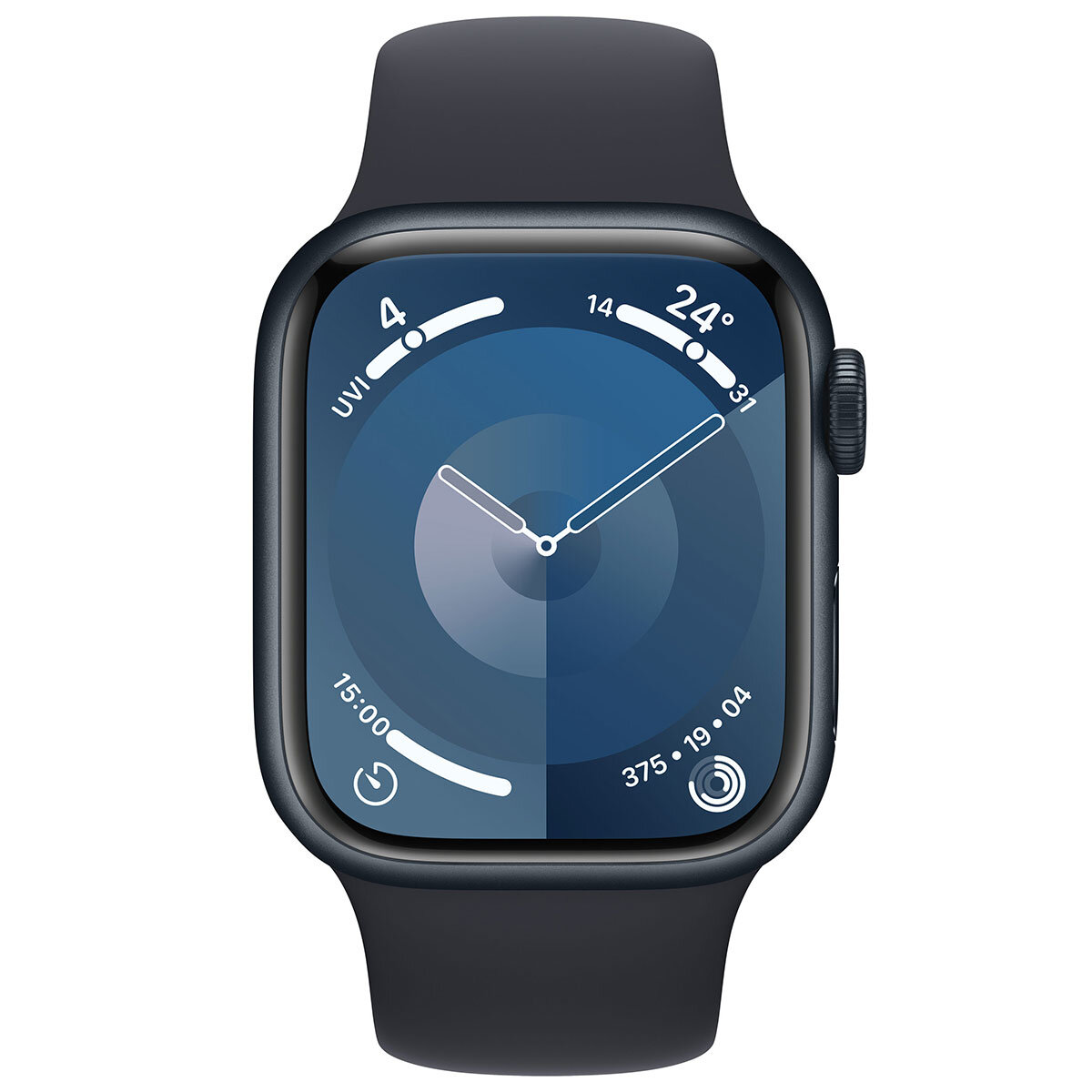 Apple Watch Series 9 Cellular, 41mm Midnight Aluminium Case with Midnight Sport Band S/M, MRHT3QA/A
