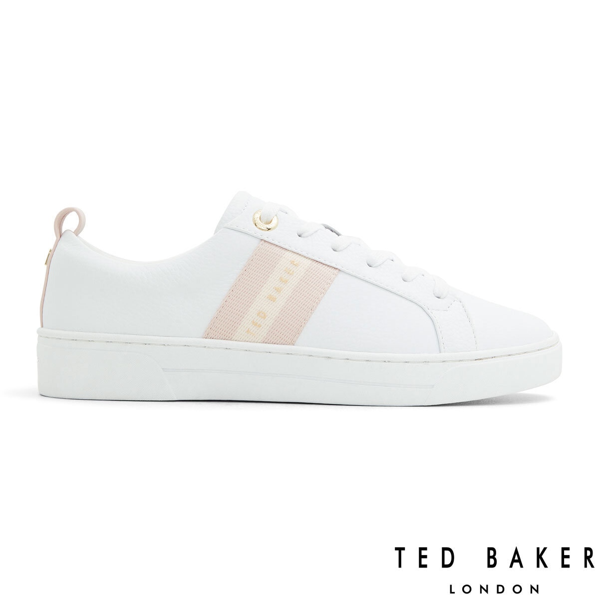 Ted Baker Ladies Riley Trainer in White Pink Size 7