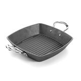 Samuel Groves Britania Cast Iron Double Handled Square Grill, 26cm