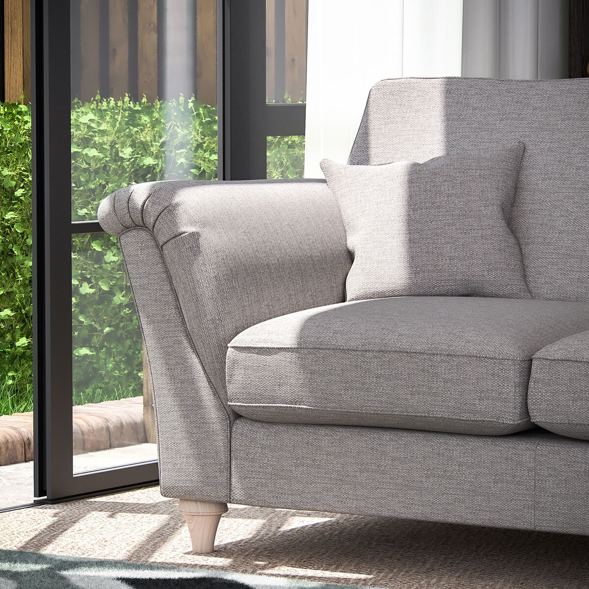 Merchant Grey Fabric 2 Seater Sofa