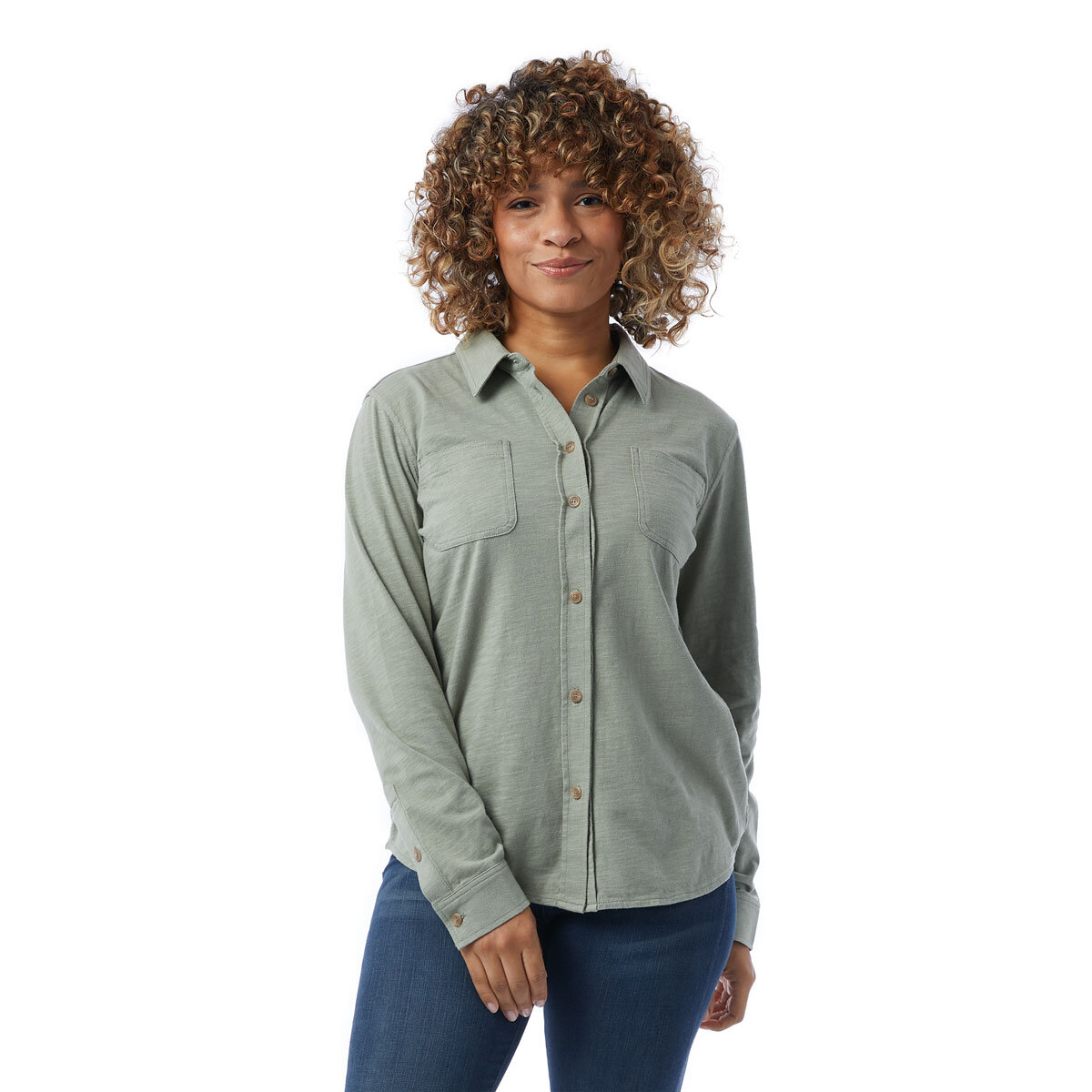 32 Degrees Stretch Cotton Shirt in Khaki | Costco UK