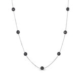 Black Onyx Necklace, 14ct White Gold