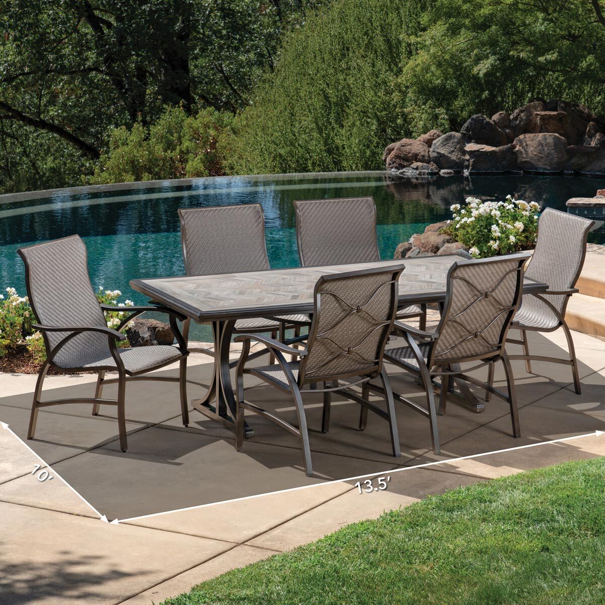 7 piece woven dining set costco