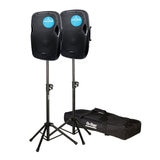 KAM RZ12ABT 12" Bluetooth Speaker, 1000W. Twin Pack with Stand