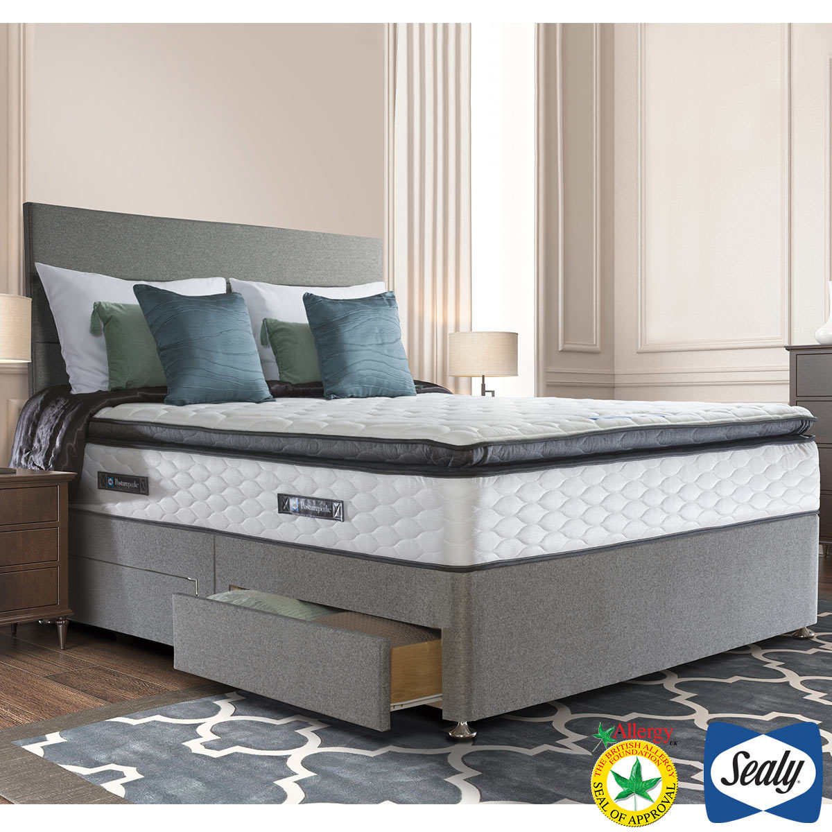 modern wood platform bed with headboard