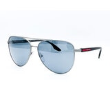 Prada Sport Gunmetal and Black Sunglasses With Grey Mirrored Lenses, SPS52W DG107G