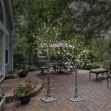 5ft 6 Inch (1.6m) 2 piece Twinkle Brown Flocked Twig Trees with 296 LED Lights