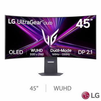 LG UltraGear 45 Inch 165Hz WUHD Curved OLED Gaming Monitor, 45GX950A-B.AEK LG UltraGear 45 Inch 165Hz WUHD Curved OLED Gaming Monitor, 45GX950A-B.AEK