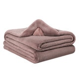 Mon Chateau Foldover Faux Fur Throw in Pink, 152 x 177 cm