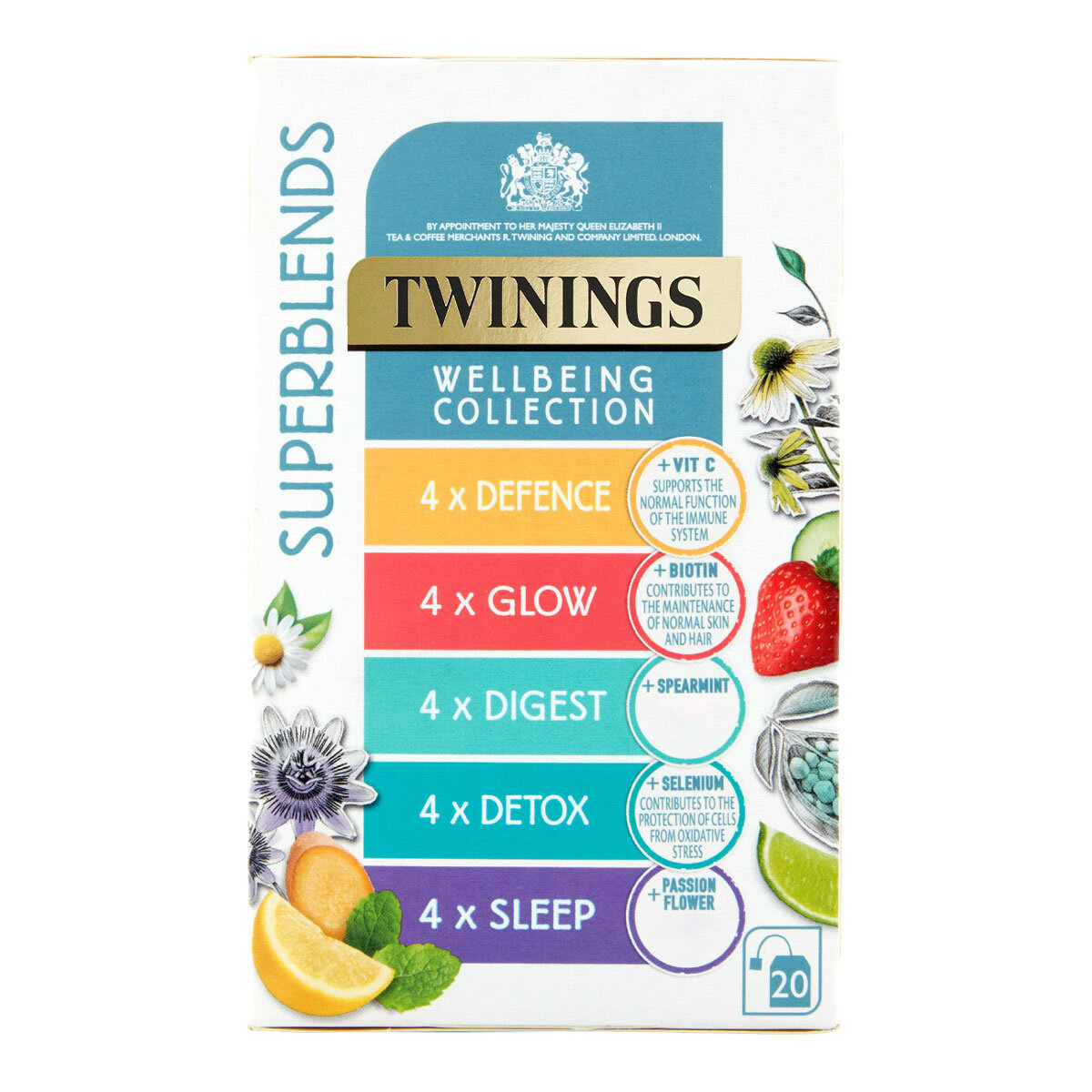 Twinings Wellbeing Collection Tea Bags, 20 Pack
