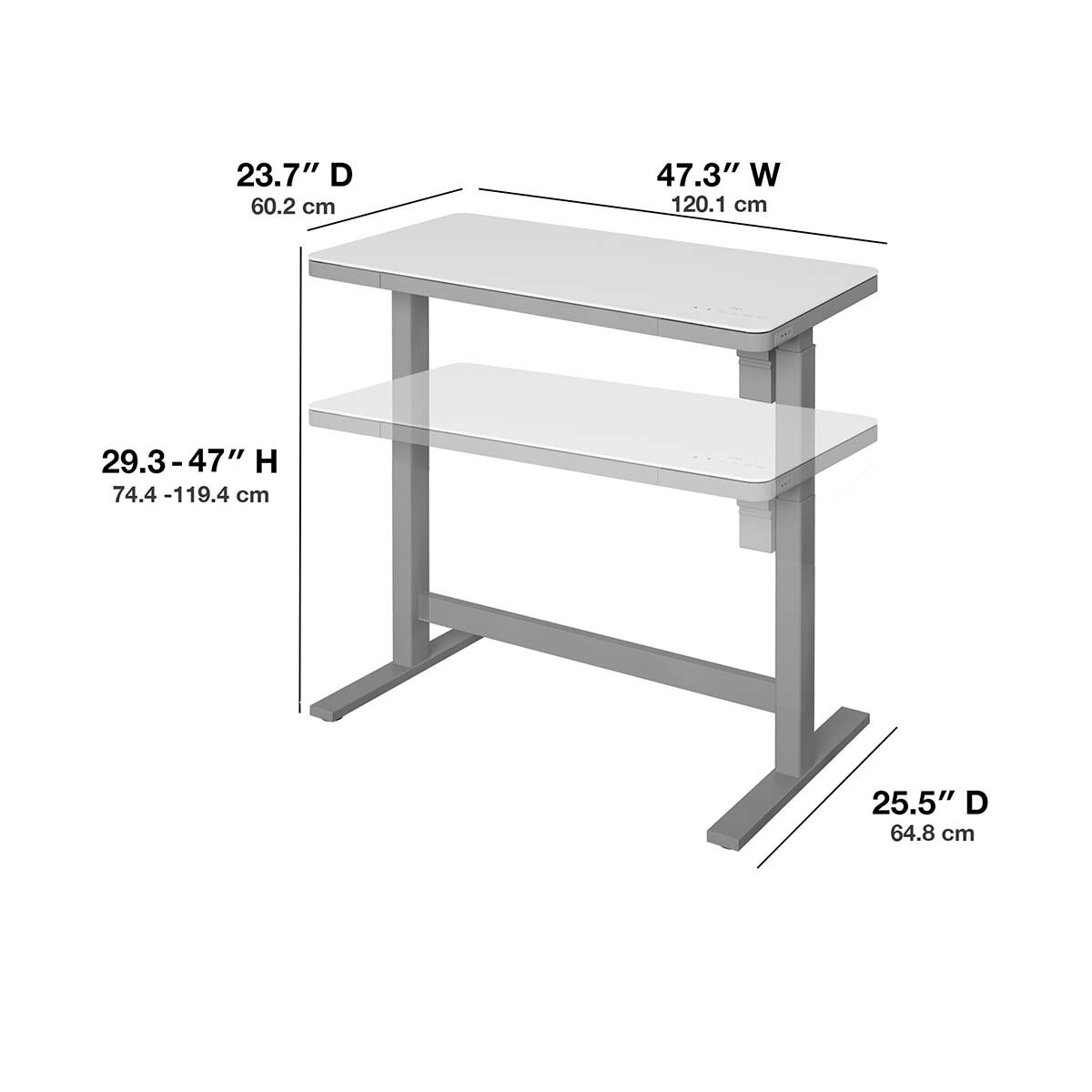 Tresanti® Geller 48” Slimline Adjustable Height Desk