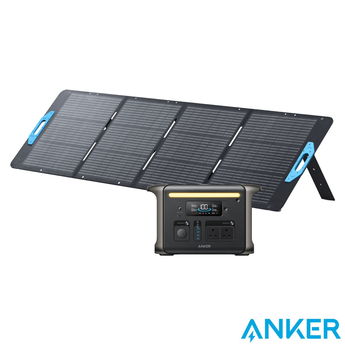 Anker Solix F1500 Portable Power Station 1536Wh & 200W Anker Solix Foldable Solar Panel