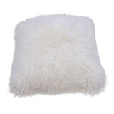 Naturally Sheepskins Mongolian Cushion, 50 x 50 cm in Ivory