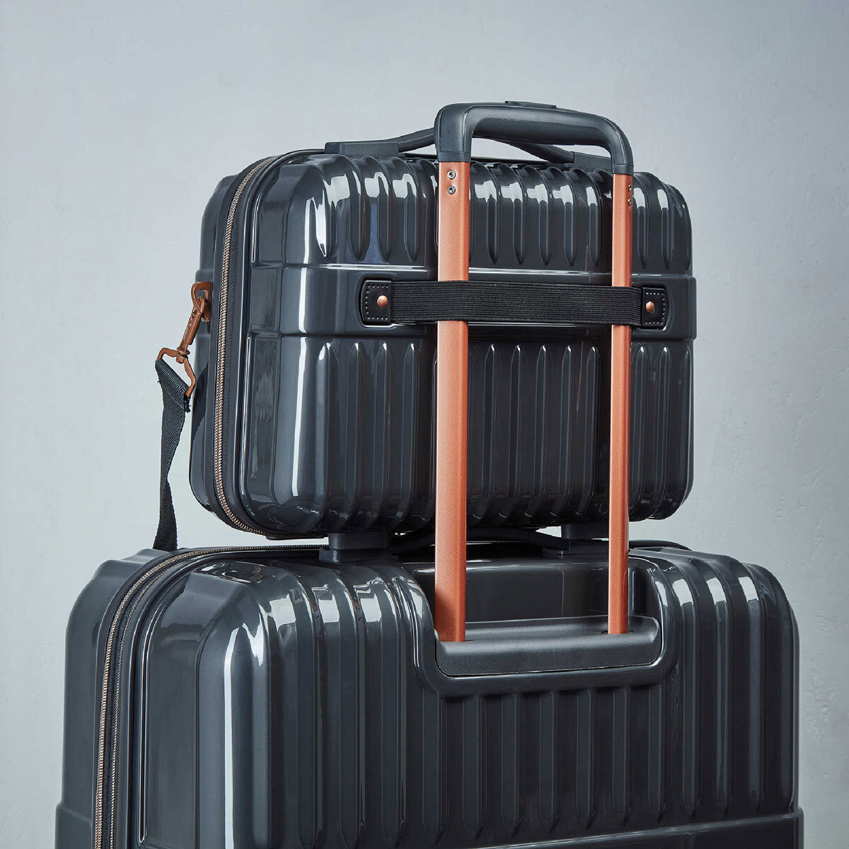 Rock Selene 4 Piece Hardside Luggage Set in Charcoal