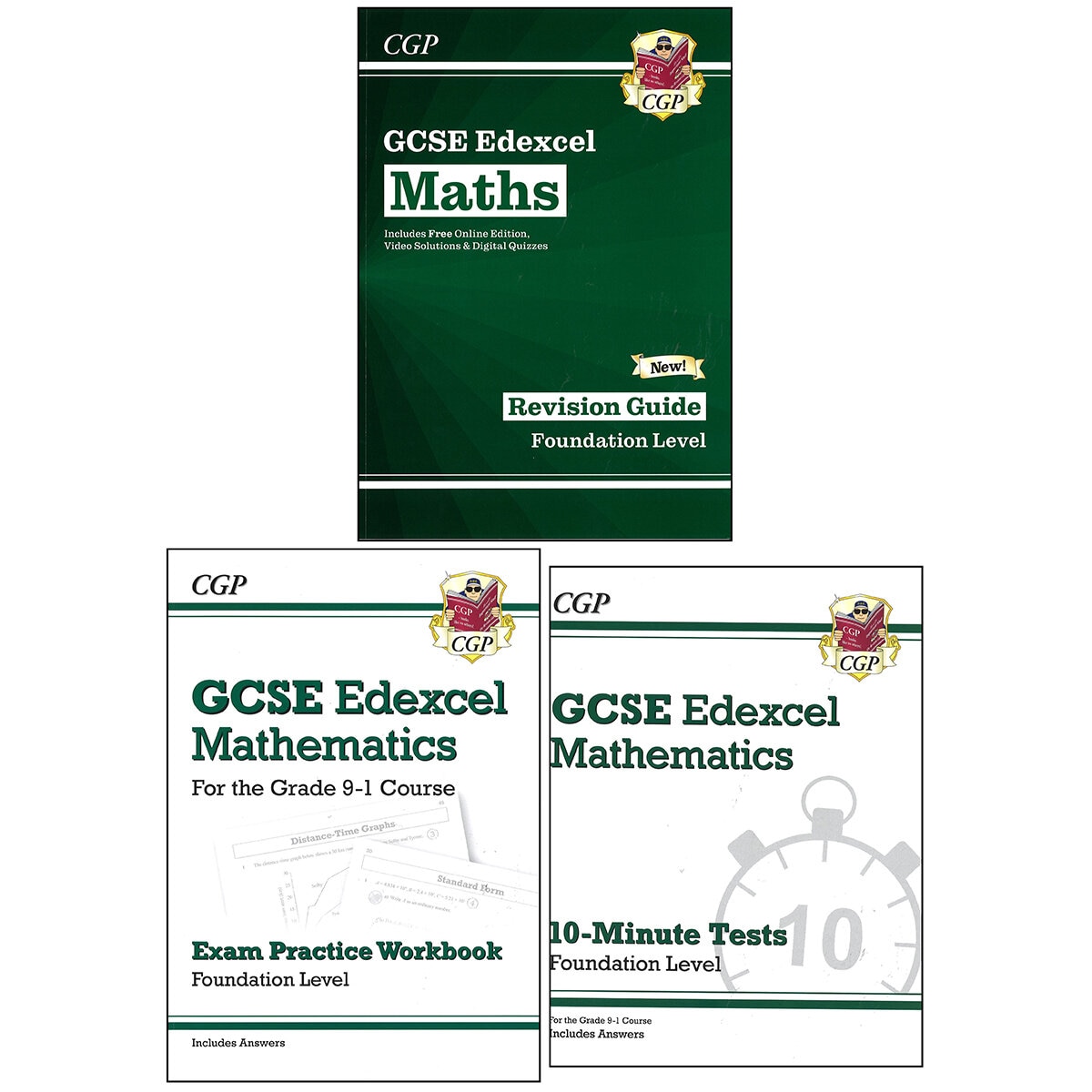 CGP GCSE Maths Edexcel Foundation x3 Book Pack