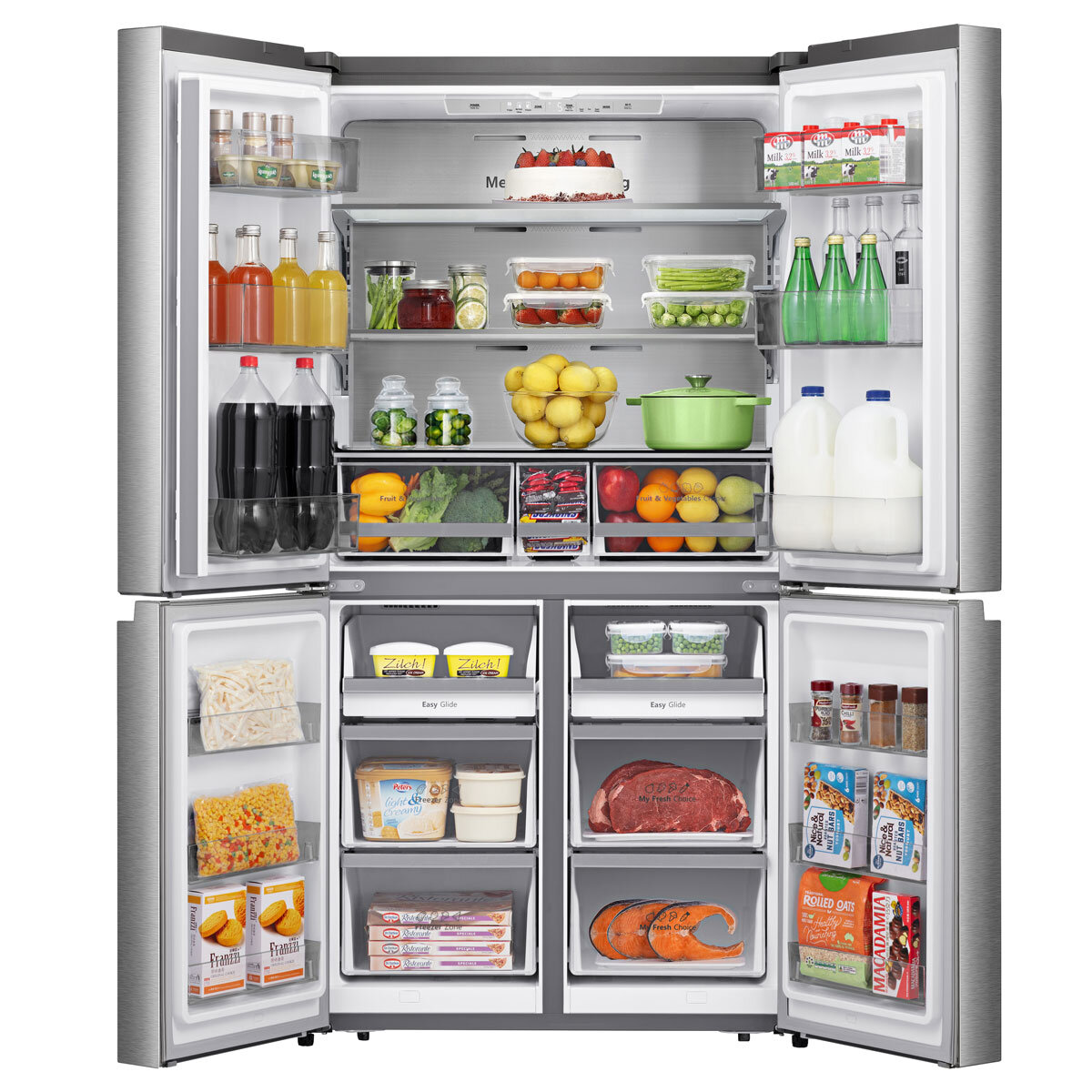 Hisense RQ758N4SASE, Pureflat Multi Door Fridge Freezer, E Rated in Silver