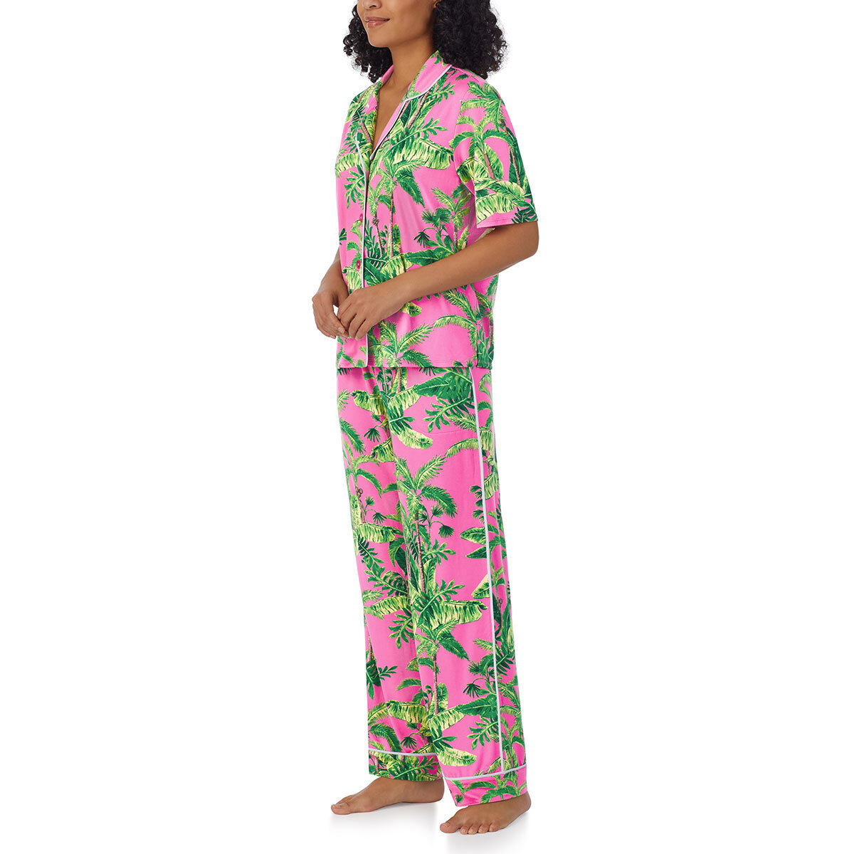 Room Service Notch Collar 2 Piece PJ Set in Pink