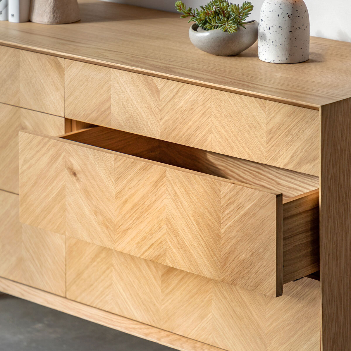 Gallery Milano Oak 6 Drawer Chest of Drawers