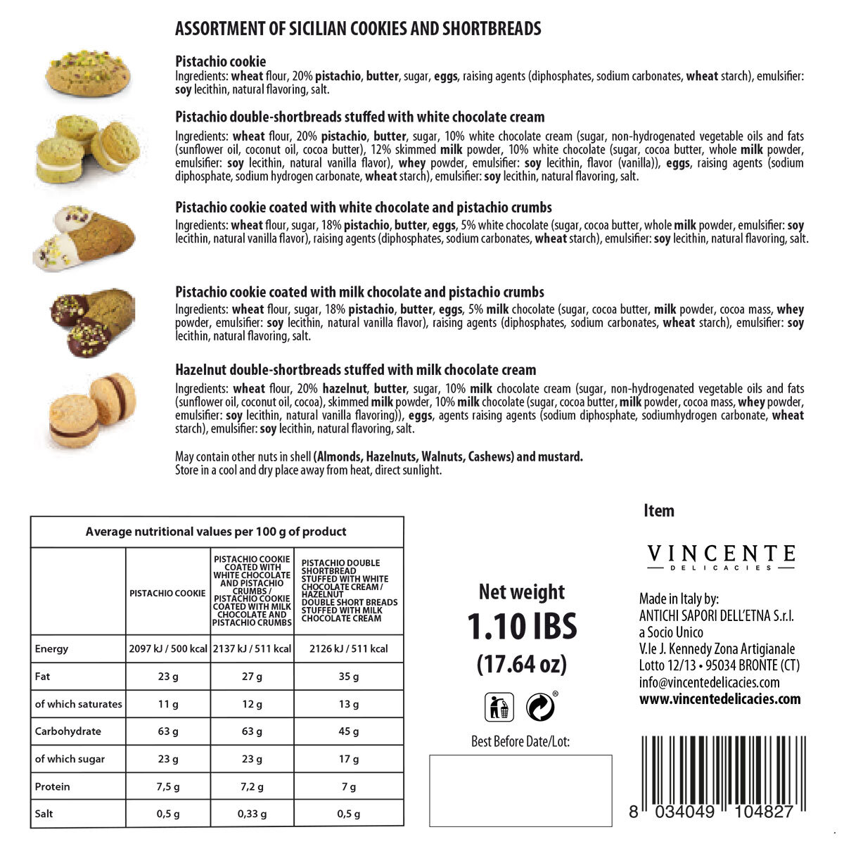 Vincente Delicacies Cookies 500g