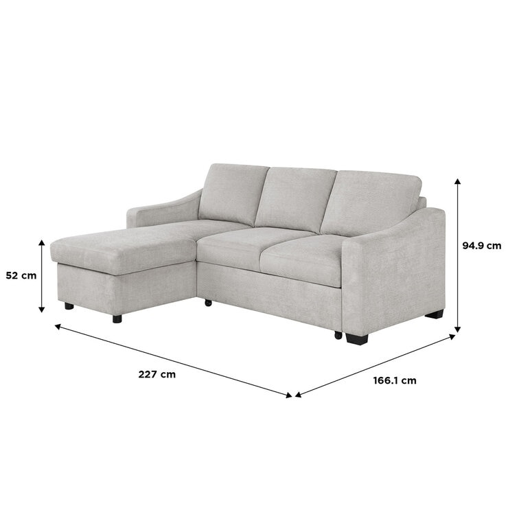 Coddle Aria Beige Fabric Convertible Sofa Bed with Chaise Coddle Aria Beige Fabric Convertible Sofa Bed with Chaise