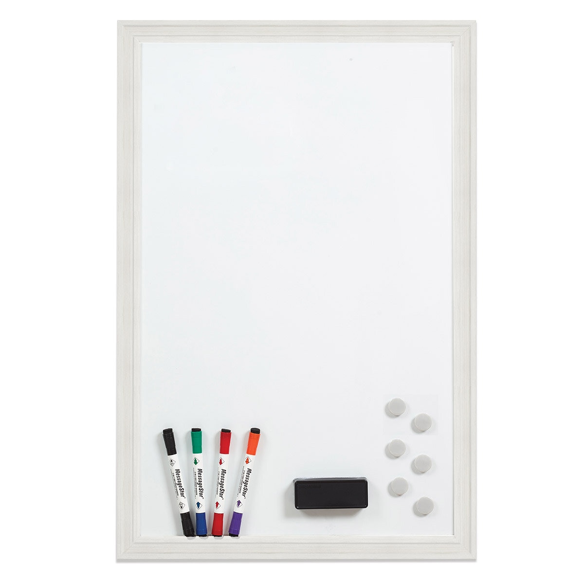 MessageStor Magnetic Dry Erase Board with Accessories