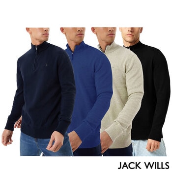 Jack Wills Men's Funnel Neck 1/2 Zip Sweater