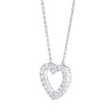 0.50ctw Round Brilliant Cut Diamond Heart Pendant, 14ct White Gold