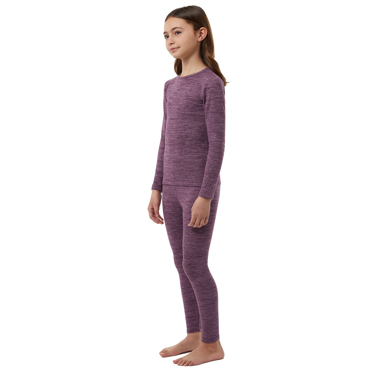 32 Heat Kids Plush Base Layer Set in Purple