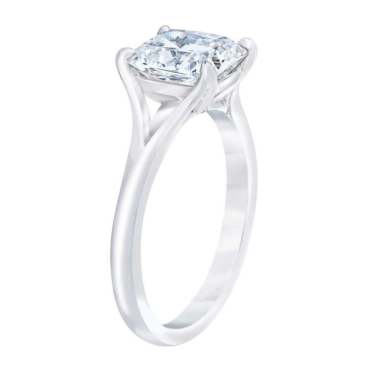 3.02ct Cushion Cut Diamond Solitaire Ring, Platinum | Costco UK