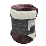 Etched Sherpa Velvet Blanket in Berry