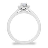 0.54ctw Oval & Round Brilliant Cut Diamond Halo Ring, Platinum