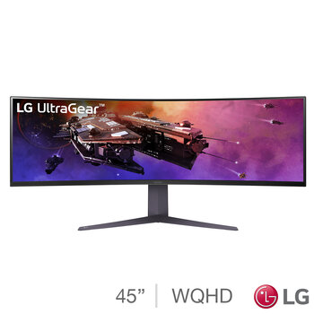 LG UltraGear 45 Inch WQHD 200Hz VA Curved Gaming Monitor, 45GR75DC-B