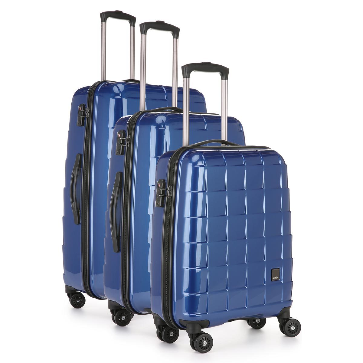 Antler Camden 3 Piece Hardside Suitcase Set, Metallic Navy Costco UK