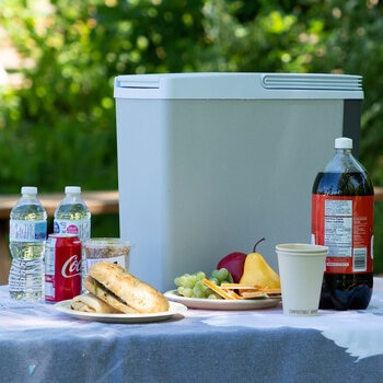 Koolatron 12V Electric Cooler 17L, Cool/Warm Box with Adjustable Strap in Grey Koolatron 12V Electric Cooler 17L, Cool/Warm Box with Adjustable Strap in Grey