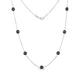 Black Onyx Necklace, 14ct White Gold