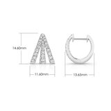 0.96ctw 3 Hoop Diamond Earrings, 18k White Gold