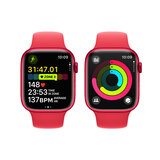 Apple Watch Series 9 GPS, 45mm Product(Red) Aluminium Case with Product(Red) Sport Band M/L, MRXK3QA/A