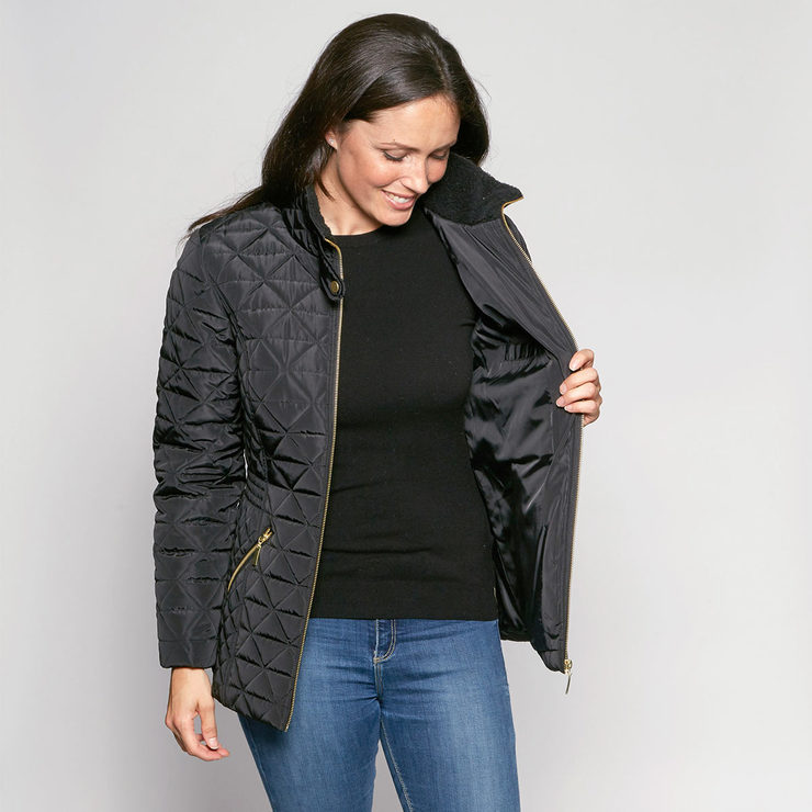 David Barry Women's Diamond Stitched Jacket Available in 4 Colours and ...