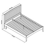 Bentley Designs Whitby Scandi Oak & Grey Bed Frame, King, Dimensions