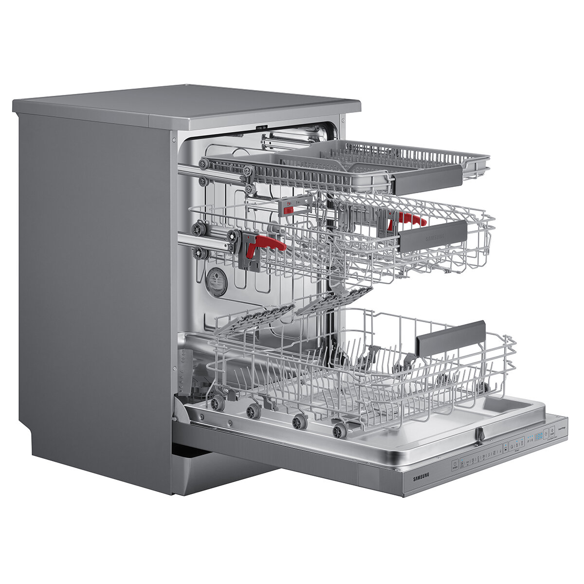 Open Samsung Series 11, DW60A8060FS/EU, 14 Place Setting Dishwasher, With Auto Door Open, B Rated