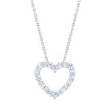 0.50ctw Round Brilliant Cut Diamond Heart Pendant, 14ct White Gold