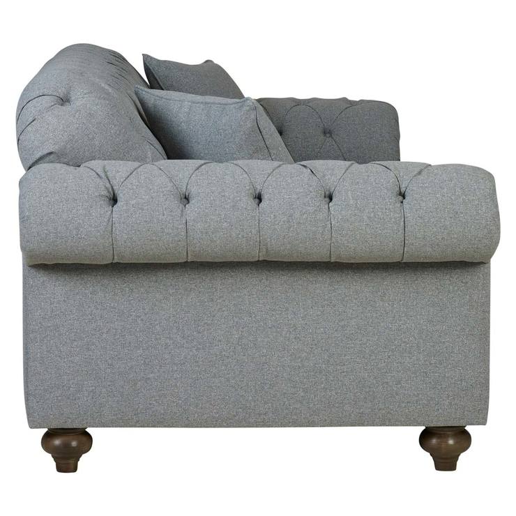 Bordeaux Button Back 4 Seater Fabric Sofa, Mushroom | Costco UK