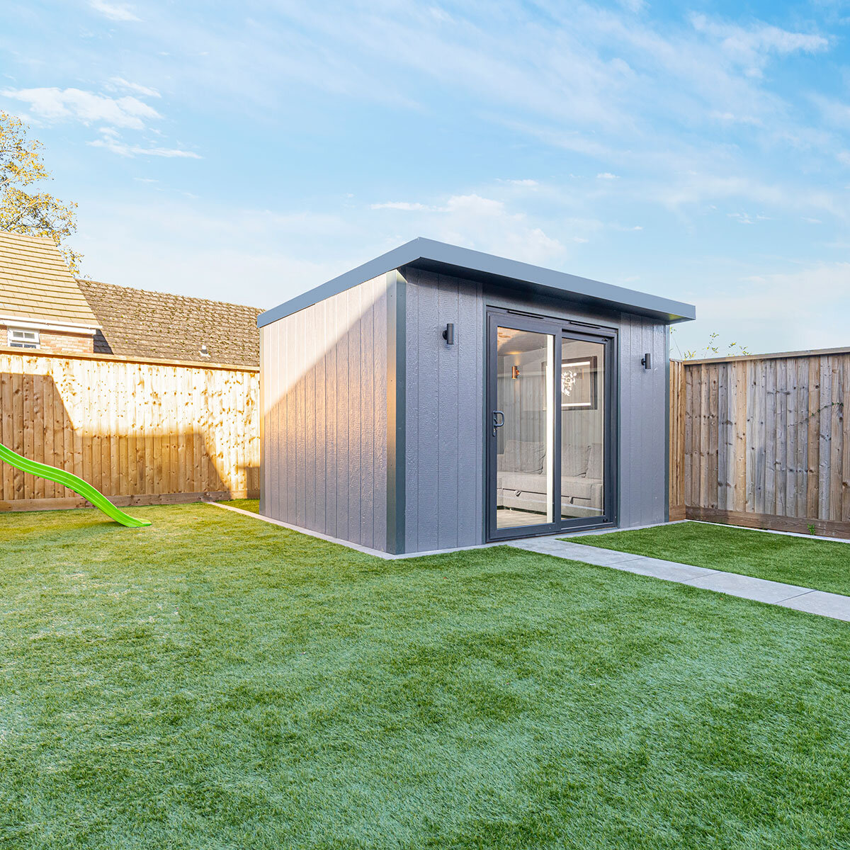 Installed Green Retreats Basebox Garden Room 3.6m x 3.6m