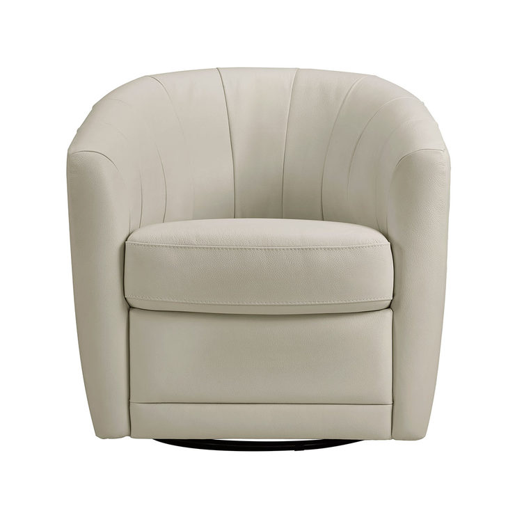 Natuzzi Cream Leather Swivel Accent Chair | Costco UK